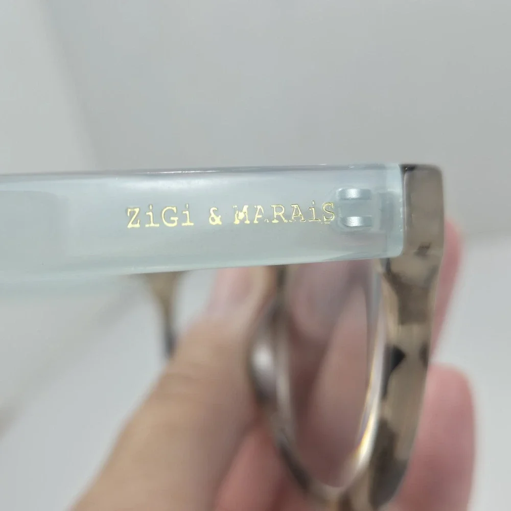 ZiGi & MARAiS Reading Glasses +1.5 Soothing Sea Tort Amber Blue Light Block Box